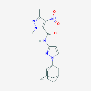 molecular formula C19H24N6O3 B456351 N-[1-(1-adamantyl)-1H-pyrazol-3-yl]-4-nitro-1,3-dimethyl-1H-pyrazole-5-carboxamide 