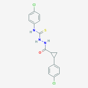molecular formula C17H15Cl2N3OS B456353 N-(4-CHLOROPHENYL)-2-{[2-(4-CHLOROPHENYL)CYCLOPROPYL]CARBONYL}-1-HYDRAZINECARBOTHIOAMIDE 