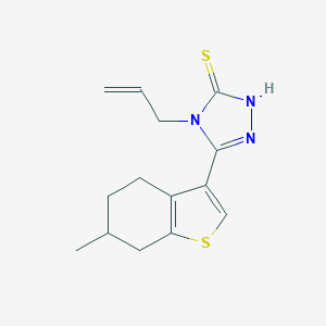 molecular formula C14H17N3S2 B456397 4-allyl-5-(6-methyl-4,5,6,7-tetrahydro-1-benzothien-3-yl)-4H-1,2,4-triazole-3-thiol CAS No. 522597-60-0