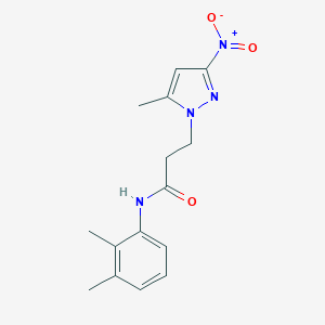molecular formula C15H18N4O3 B456398 N-(2,3-dimethylphenyl)-3-(5-methyl-3-nitro-1H-pyrazol-1-yl)propanamide 