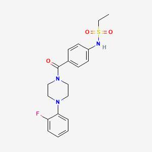 molecular formula C19H22FN3O3S B4563989 N-(4-{[4-(2-fluorophenyl)-1-piperazinyl]carbonyl}phenyl)ethanesulfonamide 