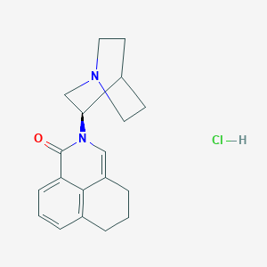 molecular formula C19H23ClN2O B045640 2-(3R)-1-Azabicyclo[2.2.2]oct-3-yl-2,4,5,6-tetrahydro-1H-benz[de]isoquinolin-1-one Hydrochloride CAS No. 135729-66-7