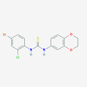 molecular formula C15H12BrClN2O2S B4564041 N-(4-bromo-2-chlorophenyl)-N'-(2,3-dihydro-1,4-benzodioxin-6-yl)thiourea 