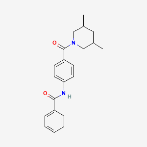 molecular formula C21H24N2O2 B4564072 N-{4-[(3,5-dimethylpiperidin-1-yl)carbonyl]phenyl}benzamide 