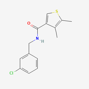 molecular formula C14H14ClNOS B4564109 N-(3-chlorobenzyl)-4,5-dimethyl-3-thiophenecarboxamide 