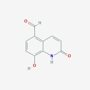 molecular formula C10H7NO3 B045642 5-Quinolinecarboxaldehyde, 1,2-dihydro-8-hydroxy-2-oxo- CAS No. 68304-21-2