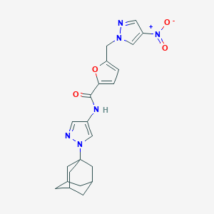 molecular formula C22H24N6O4 B456424 N-[1-(1-ADAMANTYL)-1H-PYRAZOL-4-YL]-5-[(4-NITRO-1H-PYRAZOL-1-YL)METHYL]-2-FURAMIDE 