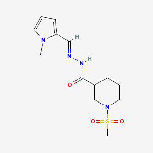 molecular formula C13H20N4O3S B4564375 N'-[(1-methyl-1H-pyrrol-2-yl)methylene]-1-(methylsulfonyl)-3-piperidinecarbohydrazide 