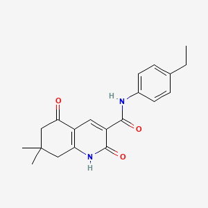 molecular formula C20H22N2O3 B4564384 N-(4-ethylphenyl)-7,7-dimethyl-2,5-dioxo-1,2,5,6,7,8-hexahydro-3-quinolinecarboxamide 