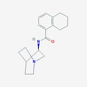 molecular formula C18H24N2O B045644 N-(3R)-1-Azabicyclo[2.2.2]oct-3-yl-5,6,7,8-tetrahydro-1-naphthalenecarboxamide CAS No. 1374226-74-0