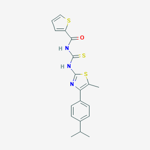 molecular formula C19H19N3OS3 B456447 N-[4-(4-isopropylphenyl)-5-methyl-1,3-thiazol-2-yl]-N'-(2-thienylcarbonyl)thiourea 