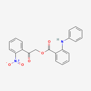 molecular formula C21H16N2O5 B4564483 2-(2-nitrophenyl)-2-oxoethyl 2-anilinobenzoate 