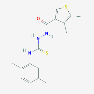 molecular formula C16H19N3OS2 B456456 N-(2,5-dimethylphenyl)-2-[(4,5-dimethyl-3-thienyl)carbonyl]hydrazinecarbothioamide 
