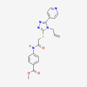 molecular formula C20H19N5O3S B4564563 methyl 4-[({[4-(prop-2-en-1-yl)-5-(pyridin-4-yl)-4H-1,2,4-triazol-3-yl]sulfanyl}acetyl)amino]benzoate 