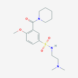 molecular formula C17H27N3O4S B4564591 N-[2-(dimethylamino)ethyl]-4-methoxy-3-(1-piperidinylcarbonyl)benzenesulfonamide 