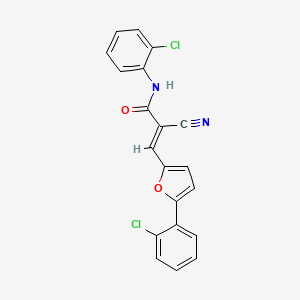molecular formula C20H12Cl2N2O2 B4564650 N-(2-chlorophenyl)-3-[5-(2-chlorophenyl)-2-furyl]-2-cyanoacrylamide 