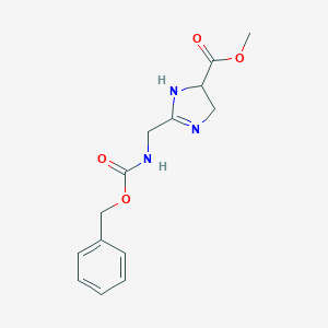 molecular formula C14H17N3O3 B045647 Methyl 2-({[(benzyloxy)carbonyl]amino}methyl)-4,5-dihydro-1H-imidazole-5-carboxylate CAS No. 119140-50-0