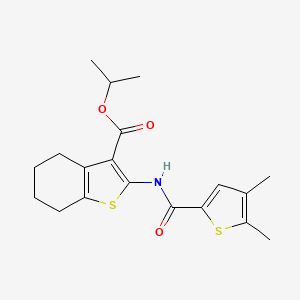 molecular formula C19H23NO3S2 B4564722 isopropyl 2-{[(4,5-dimethyl-2-thienyl)carbonyl]amino}-4,5,6,7-tetrahydro-1-benzothiophene-3-carboxylate 