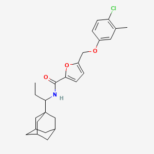 molecular formula C26H32ClNO3 B4564760 N-[1-(1-adamantyl)propyl]-5-[(4-chloro-3-methylphenoxy)methyl]-2-furamide 