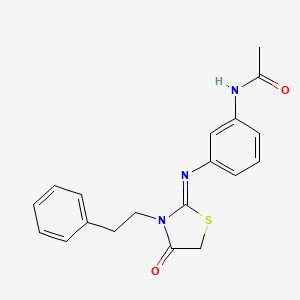 molecular formula C19H19N3O2S B4564805 N~1~-{3-[(4-OXO-3-PHENETHYL-1,3-THIAZOLAN-2-YLIDEN)AMINO]PHENYL}ACETAMIDE 