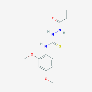 molecular formula C12H17N3O3S B4564830 N-(2,4-dimethoxyphenyl)-2-propionylhydrazinecarbothioamide 