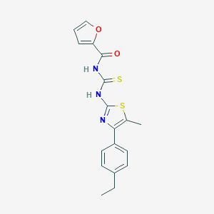 molecular formula C18H17N3O2S2 B456487 N-[[4-(4-ethylphenyl)-5-methyl-1,3-thiazol-2-yl]carbamothioyl]furan-2-carboxamide 