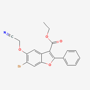 molecular formula C19H14BrNO4 B4564909 ethyl 6-bromo-5-(cyanomethoxy)-2-phenyl-1-benzofuran-3-carboxylate 