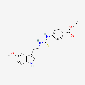molecular formula C21H23N3O3S B4565106 ETHYL 4-[({[2-(5-METHOXY-1H-INDOL-3-YL)ETHYL]AMINO}CARBOTHIOYL)AMINO]BENZOATE 