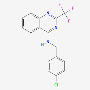 molecular formula C16H11ClF3N3 B4565143 N-(4-chlorobenzyl)-2-(trifluoromethyl)-4-quinazolinamine 