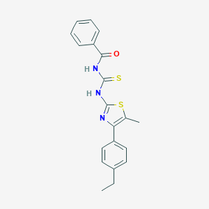 molecular formula C20H19N3OS2 B456520 N-benzoyl-N'-[4-(4-ethylphenyl)-5-methyl-1,3-thiazol-2-yl]thiourea 