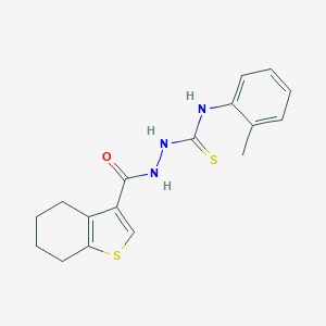 molecular formula C17H19N3OS2 B456522 N-(2-methylphenyl)-2-(4,5,6,7-tetrahydro-1-benzothien-3-ylcarbonyl)hydrazinecarbothioamide 