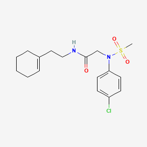 molecular formula C17H23ClN2O3S B4565233 N~2~-(4-chlorophenyl)-N~1~-[2-(1-cyclohexen-1-yl)ethyl]-N~2~-(methylsulfonyl)glycinamide 