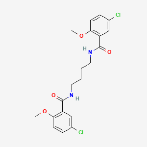 molecular formula C20H22Cl2N2O4 B4565274 N,N'-1,4-butanediylbis(5-chloro-2-methoxybenzamide) 