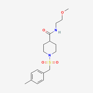 molecular formula C17H26N2O4S B4565301 N-(2-METHOXYETHYL)-1-[(4-METHYLPHENYL)METHANESULFONYL]PIPERIDINE-4-CARBOXAMIDE 