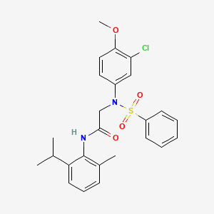 molecular formula C25H27ClN2O4S B4565326 N~2~-(3-chloro-4-methoxyphenyl)-N~1~-(2-isopropyl-6-methylphenyl)-N~2~-(phenylsulfonyl)glycinamide 