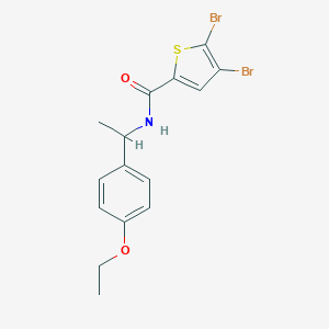 molecular formula C15H15Br2NO2S B456537 4,5-dibromo-N-[1-(4-ethoxyphenyl)ethyl]thiophene-2-carboxamide 