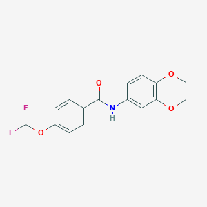 molecular formula C16H13F2NO4 B456541 4-(difluoromethoxy)-N-(2,3-dihydro-1,4-benzodioxin-6-yl)benzamide 