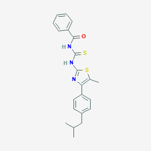 molecular formula C22H23N3OS2 B456547 N-benzoyl-N'-[4-(4-isobutylphenyl)-5-methyl-1,3-thiazol-2-yl]thiourea 