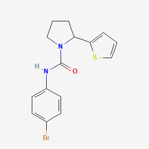 molecular formula C15H15BrN2OS B4565502 N-(4-bromophenyl)-2-(2-thienyl)-1-pyrrolidinecarboxamide 