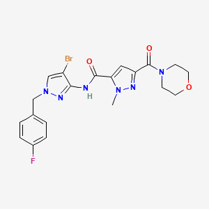 molecular formula C20H20BrFN6O3 B4565525 N-[4-BROMO-1-(4-FLUOROBENZYL)-1H-PYRAZOL-3-YL]-1-METHYL-3-(MORPHOLINOCARBONYL)-1H-PYRAZOLE-5-CARBOXAMIDE 