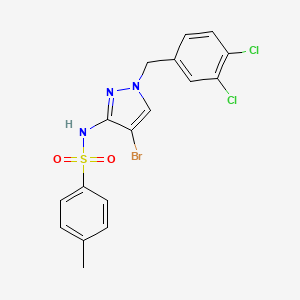 molecular formula C17H14BrCl2N3O2S B4565612 N-[4-bromo-1-(3,4-dichlorobenzyl)-1H-pyrazol-3-yl]-4-methylbenzenesulfonamide 