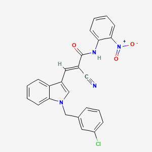 molecular formula C25H17ClN4O3 B4565645 3-[1-(3-chlorobenzyl)-1H-indol-3-yl]-2-cyano-N-(2-nitrophenyl)acrylamide 