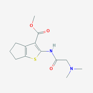 molecular formula C13H18N2O3S B4565702 METHYL 2-[2-(DIMETHYLAMINO)ACETAMIDO]-4H,5H,6H-CYCLOPENTA[B]THIOPHENE-3-CARBOXYLATE 
