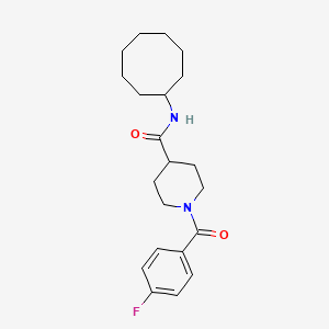 molecular formula C21H29FN2O2 B4565712 N-cyclooctyl-1-(4-fluorobenzoyl)-4-piperidinecarboxamide 
