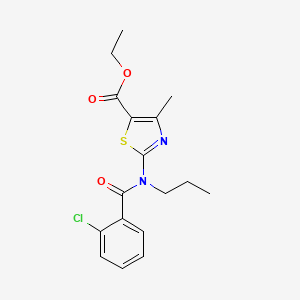 molecular formula C17H19ClN2O3S B4565714 ethyl 2-[(2-chlorobenzoyl)(propyl)amino]-4-methyl-1,3-thiazole-5-carboxylate 