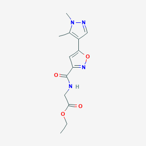 molecular formula C13H16N4O4 B4565896 ETHYL 2-({[5-(1,5-DIMETHYL-1H-PYRAZOL-4-YL)-3-ISOXAZOLYL]CARBONYL}AMINO)ACETATE 