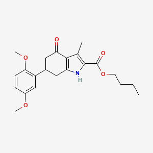 molecular formula C22H27NO5 B4565949 butyl 6-(2,5-dimethoxyphenyl)-3-methyl-4-oxo-4,5,6,7-tetrahydro-1H-indole-2-carboxylate 