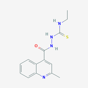molecular formula C14H16N4OS B456602 N-ethyl-2-[(2-methyl-4-quinolinyl)carbonyl]hydrazinecarbothioamide CAS No. 438236-11-4