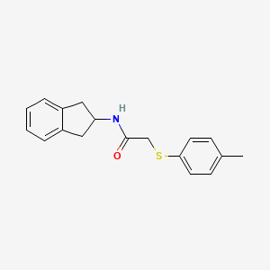 molecular formula C18H19NOS B4566094 N-(2,3-dihydro-1H-inden-2-yl)-2-[(4-methylphenyl)sulfanyl]acetamide 