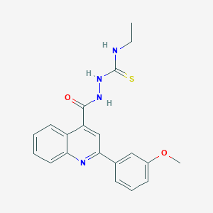 molecular formula C20H20N4O2S B456610 N-ethyl-2-{[2-(3-methoxyphenyl)-4-quinolinyl]carbonyl}hydrazinecarbothioamide 
